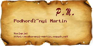 Podhorányi Martin névjegykártya