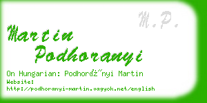 martin podhoranyi business card